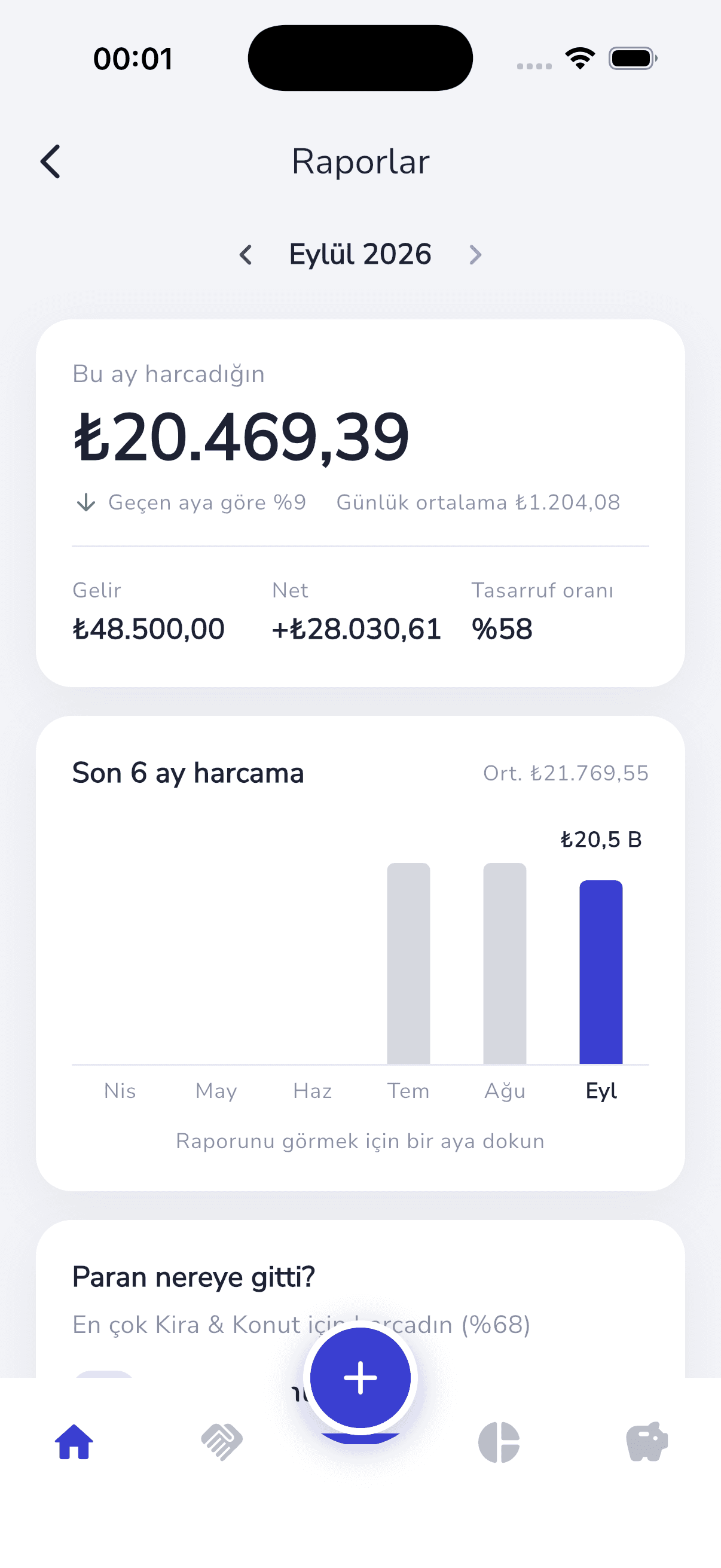 Monibox reports screen